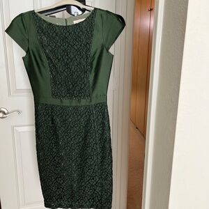 Hunter Green Cocktail Length Dress Tory Burch Size 2